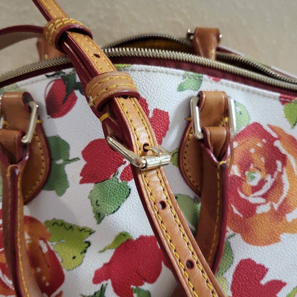 Dooney Red Flower Shoulder/Handbag - Picture 7 of 11